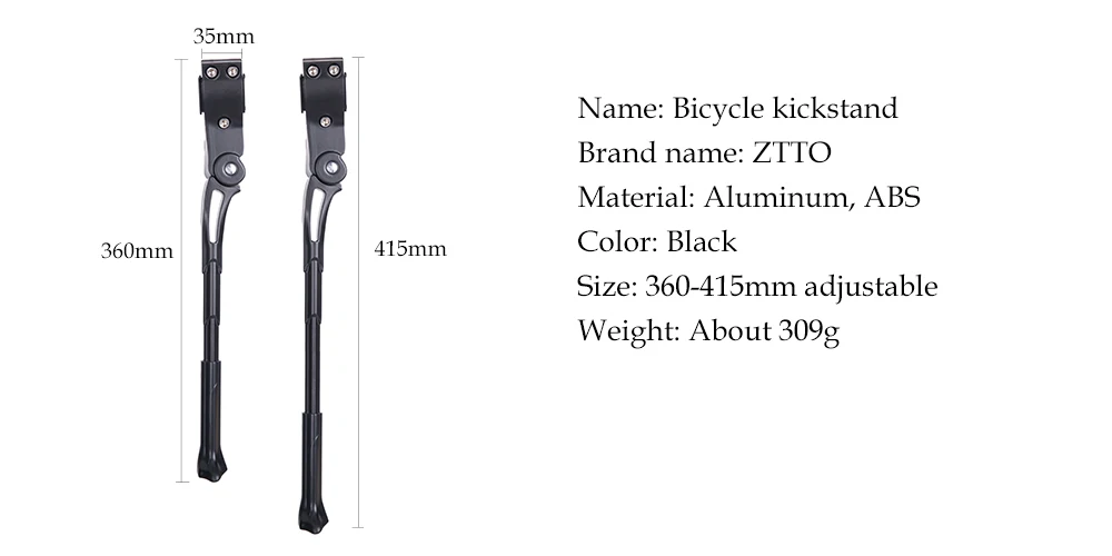 Description Picture 4 of itemZTTO Bike Kickstand Adjustable 700C 26 27.5 29'' Frame Universal MTB Road Bike Support Side Kick Stand Foot Bicycle Parking Rack