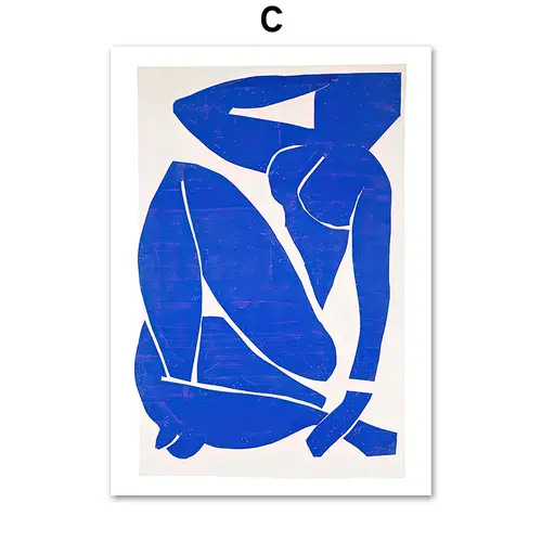 Abstract Blue Stripes Ocean Matisse Girl Flower Vase Wall Art Canvas Painting Posters And Prints Pictures For Living Room Decor - Image 10