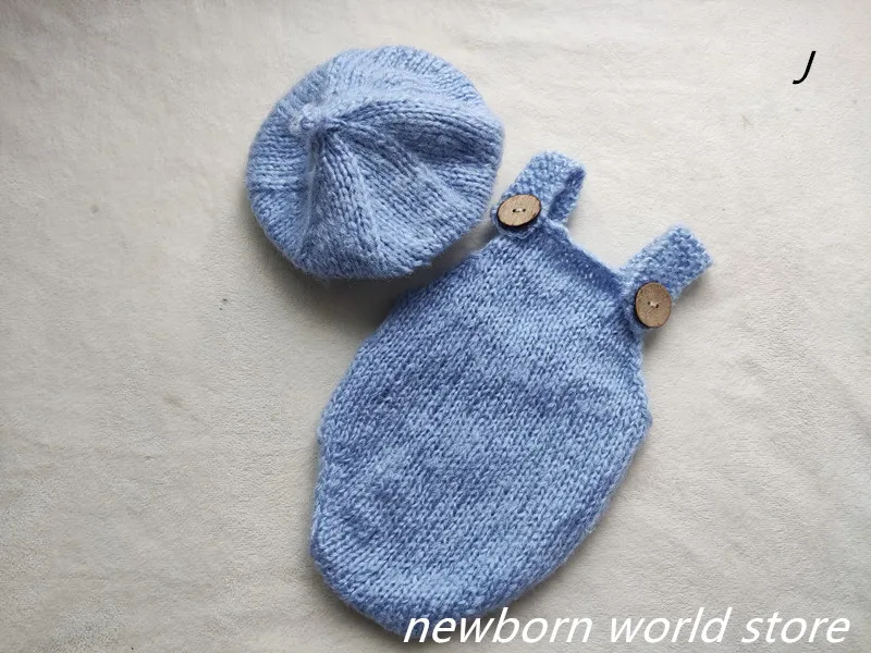newborn photography props hat,beret and rompers 5