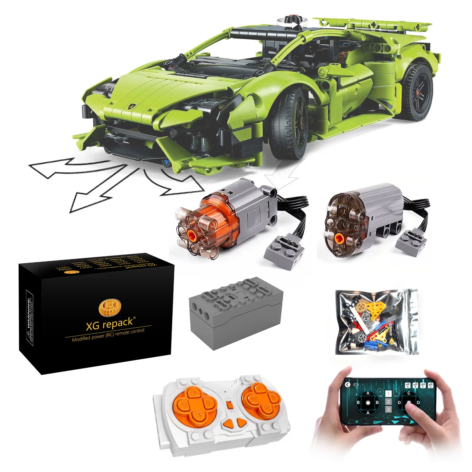 XGREPACK Remote Control Motor Engine Kit for Lego Lamborghini