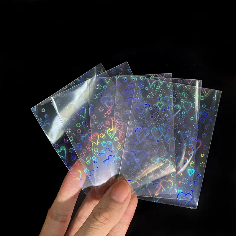 Star Love Heart Glass Gemstone Card Film Sleeves Photo Protector Cover 50Pcs
