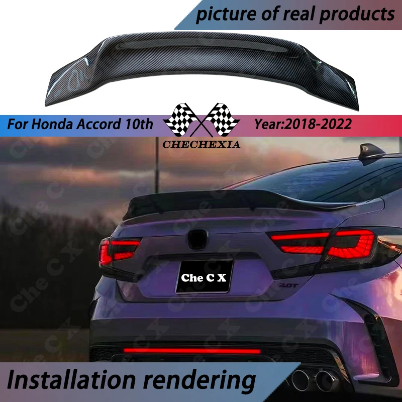 

For Honda Accord 10th Generation 2018 2019 2020 2021 2022 Forged Real Carbon Fiber Rear Trunk Lip Spoiler Wing Car Accessories