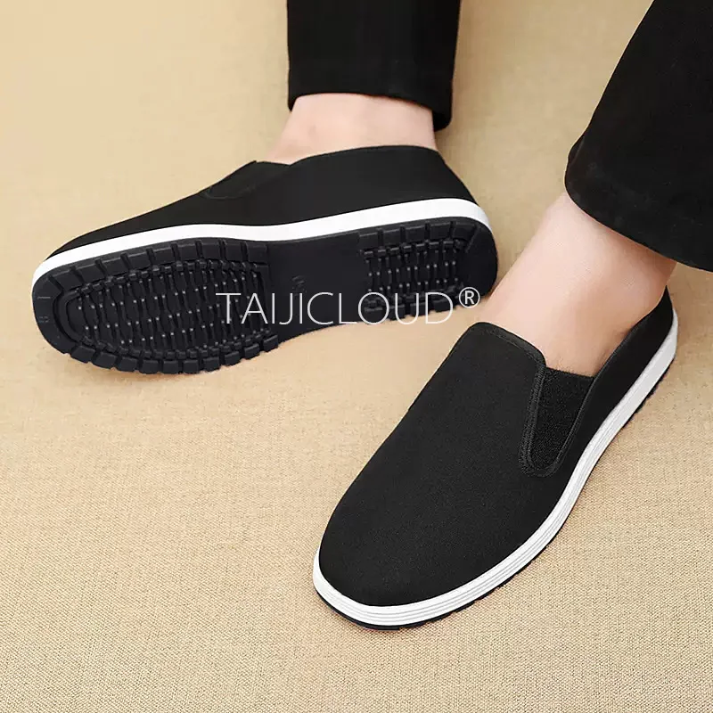 Old Beijing Cloth Shoes, Men's Authentic Anti slip, Pure Handmade Thousand Layer Sole, Black Cloth Shoes for Work Men