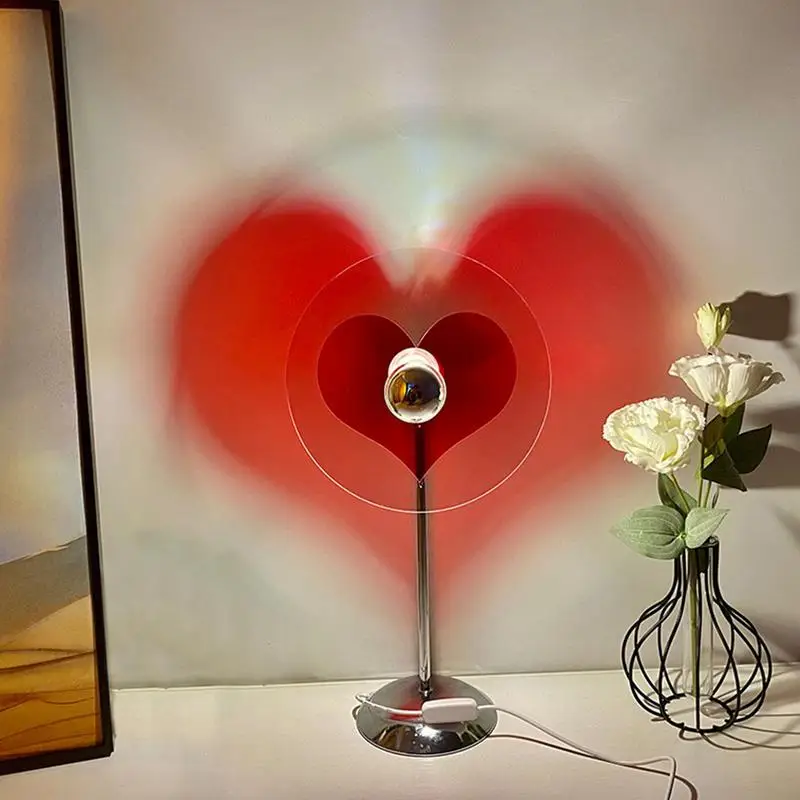

Love table lamp Love Heart Lamp 180 Rotating Heart-Shaped Projector lamp Atmosphere Lamp Room Decor for Bedroom Living Room Bar