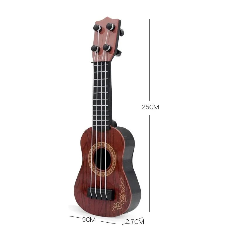 Mini Guitar 4 String Classical Ukulele Guitar Toy Instrument Children Beginners Simulation Playing Early Teaching Small Guitar 2