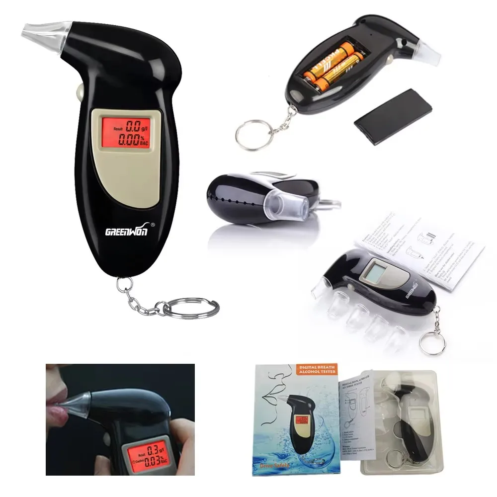 Alcohol Tester Digital Key Chain Breathalyzer Backlight Display