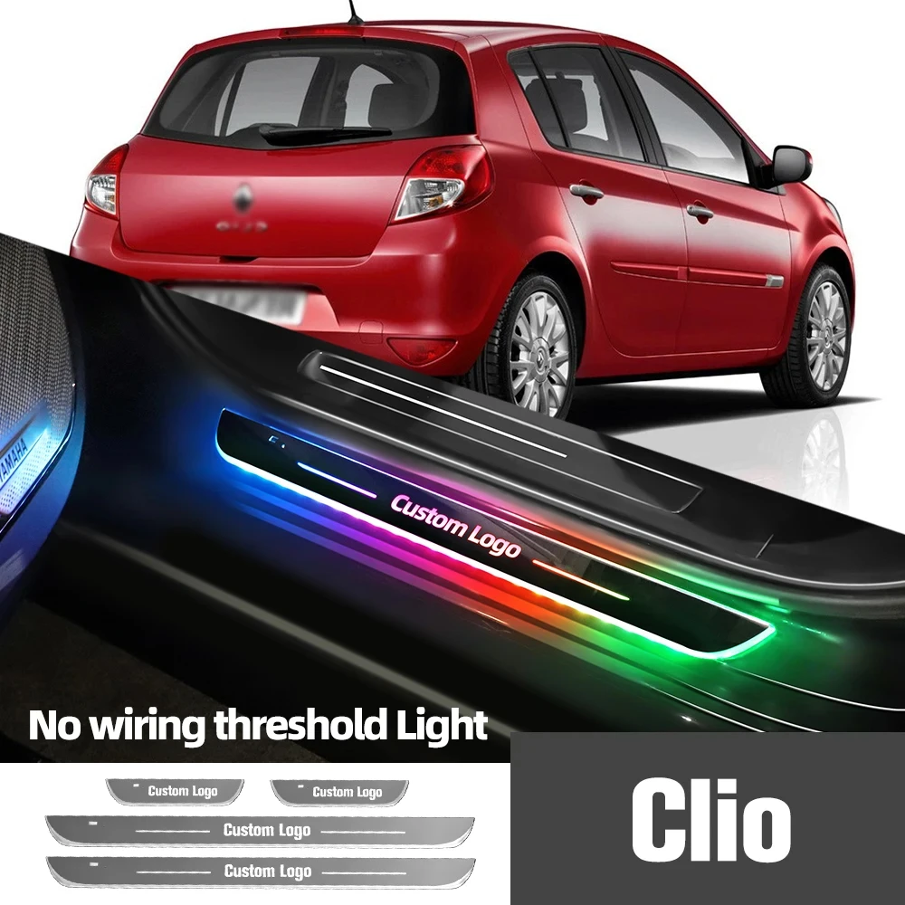 

For Renault Clio 2 3 4 5 1998-2023 2018 2019 Car Door Sill Light Customized Logo LED Welcome Threshold Pedal Lamp Accessories