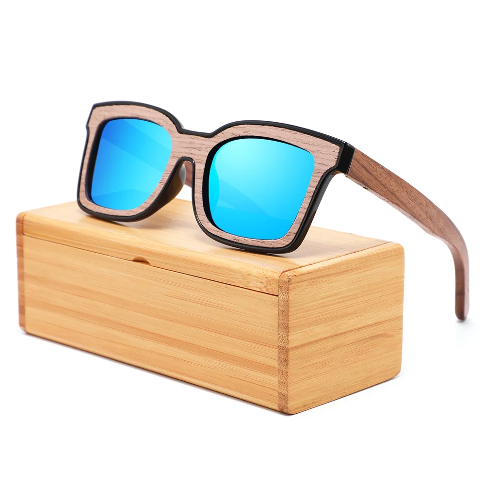 

Vintage Polarized Wooden Sunglasses Square Frame New In Fashionable Designer Lunette 2023 Fishing Retro Traveling Eyewear