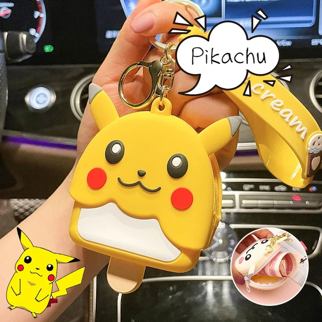 Pokemon Pikachu Eis Silikon schlüsselbund Niedlichen cartoon anime  geldbörse Tragbare kopfhörer kabel lagerung tasche kinder geburtstag  geschenk - AliExpress