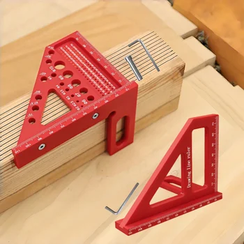 1pc/2pcs Metric Miter Triangle Ruler Layout Measuring Tool, 3D Multi-Angle Plastic Woodworking Square Protractor Measuring Ruler
