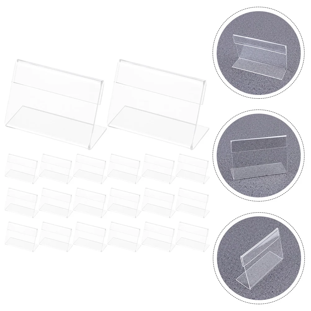 

25 Pcs Price Tag Acrylic Card Merchandise Tags Horizontal Sign Holder Holders for Table Top