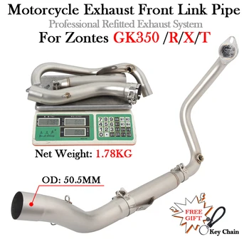 Slip-On For Zontes GK350 GK 350 R X T Motorcycle Exhaust Modify Full System Bike Muffler Escape Moto 51MM Front Middle Link Pipe