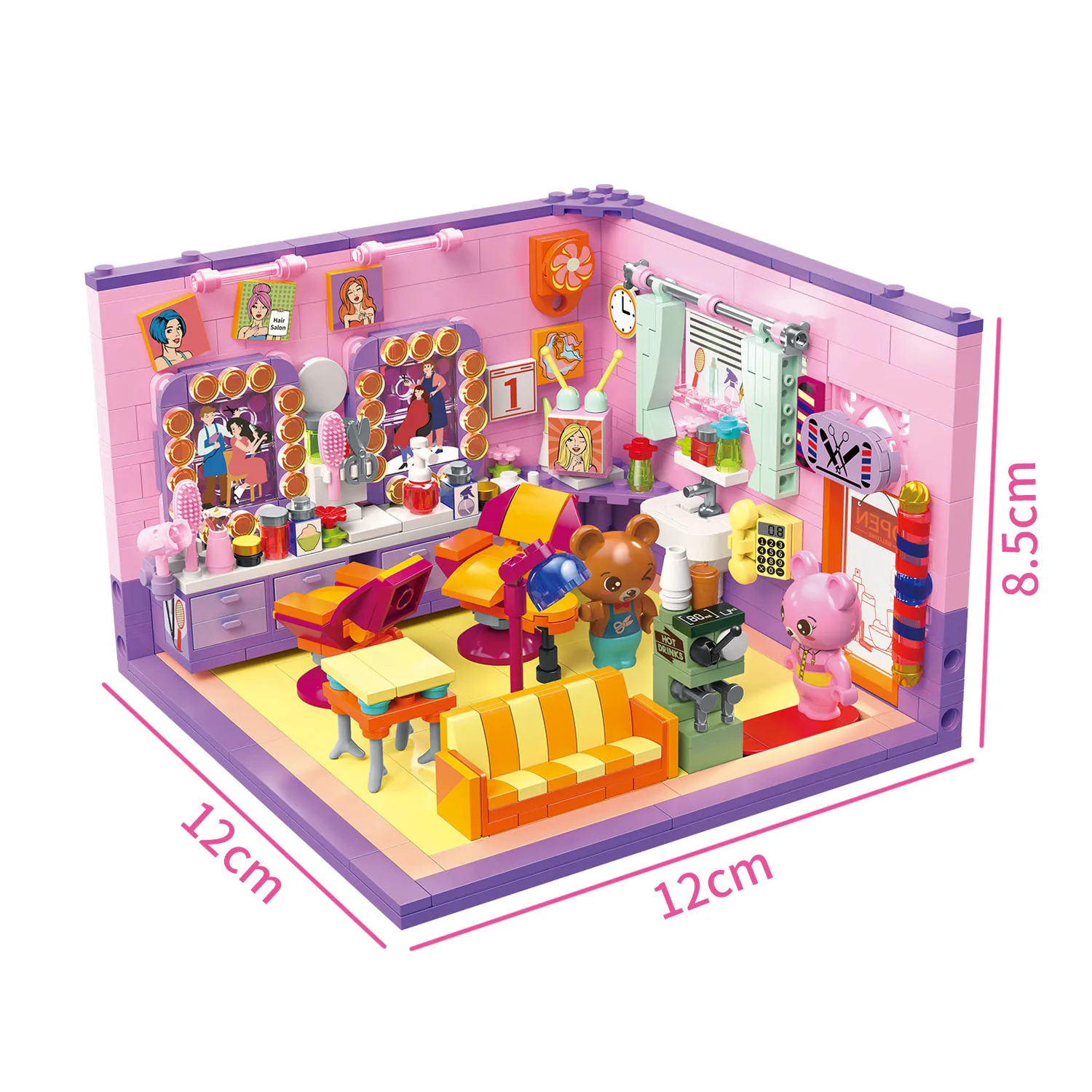 Creative Puzzle Toy Coffee Shop Record Shop Bar Club Street View Model Building Blocks DIY Assemble Toy Children Blocks Bricks