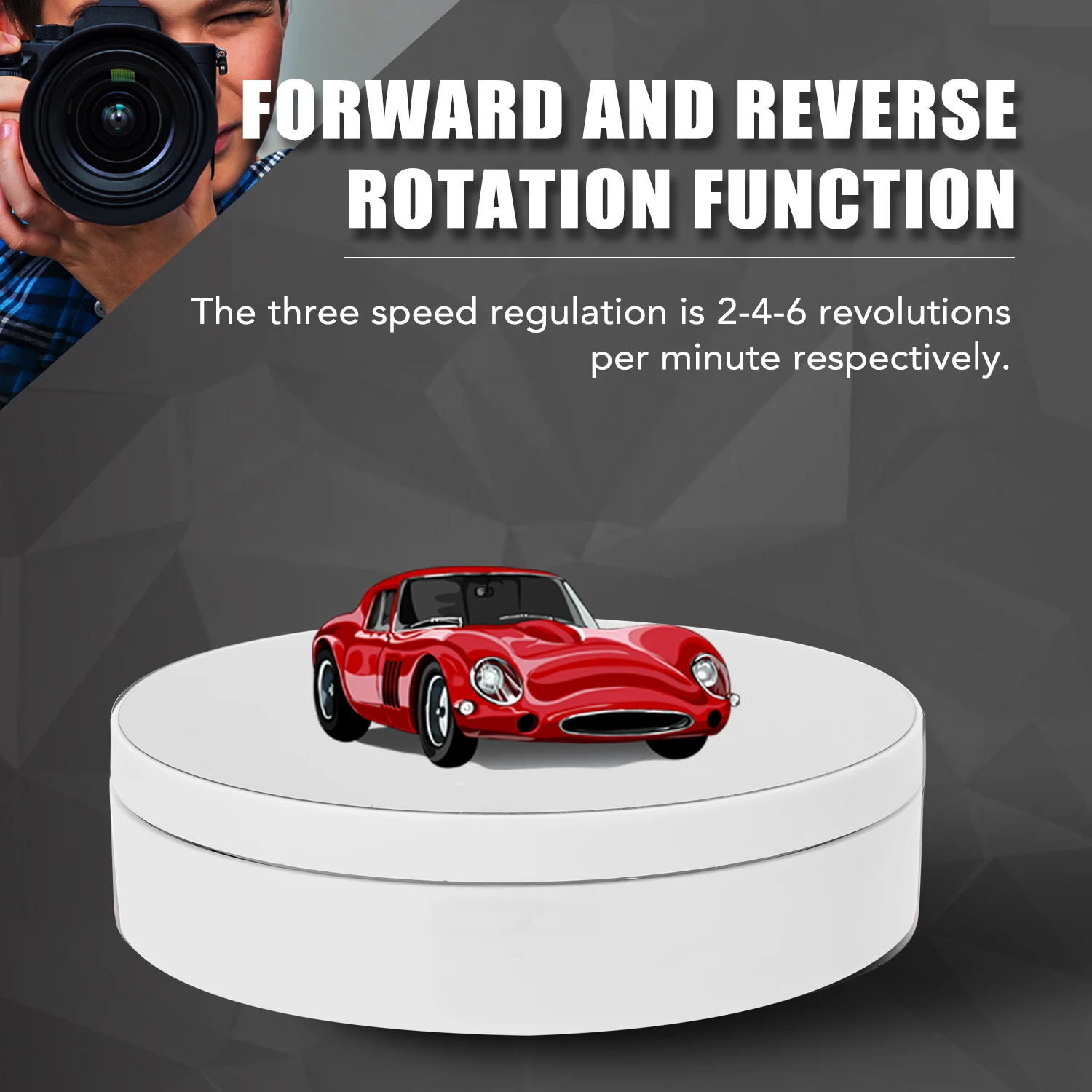 Max Load 4KG Multifunctional Rotating Display Stand Electric Turntable 360&deg; Rotation Noiseless Jewelry Stand