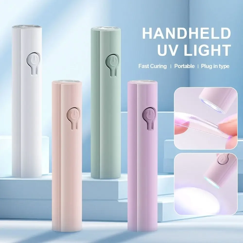 Convenient Nail Curing Handheld UV Light All Gel Polish Quick Dry Handheld Nail Dryer Lamp USB Rechargeable Nail Art Tool Salon