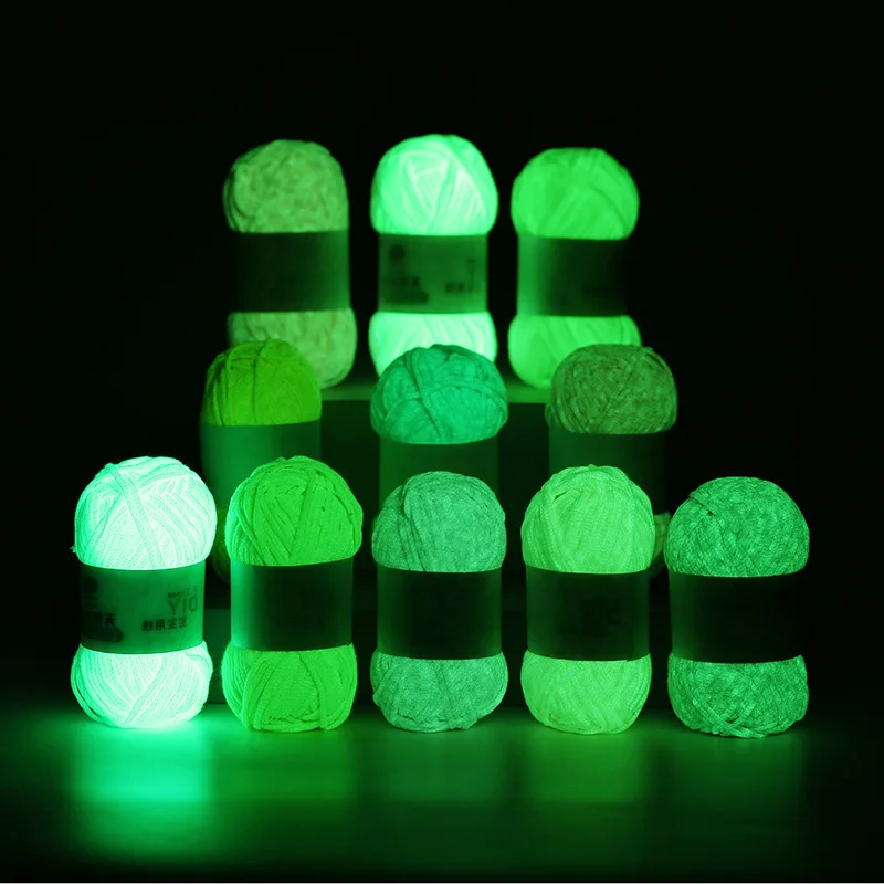 50g Functional Yarn Glow In The Dark Luminous Yarn Hand Knitting Carpet Sweater Wool Glowing Yarn DIY Kniting Yarn Accessories 3