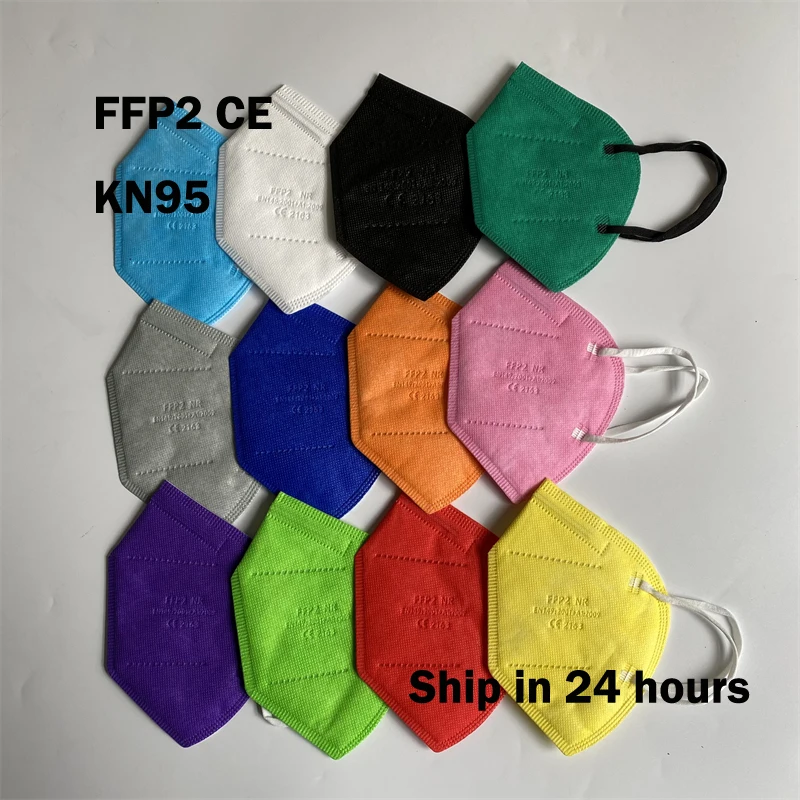 Mascarillas Fpp2 маски ffp2 маска для лица KN95 fpp2 одобренная CE цветная защита черные тушь