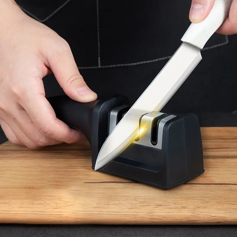 Kitchen Three Segment Knife Sharpener Household Multi Functional Hand Held Three Purpose Sharpening Stone knife sharpener kitchen knife sharpener knife sharpening stone 1Pc