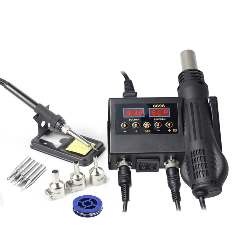 SMD Rework Soldering Station 2 in 1 Portable Soldering Iron Hot Air Gun soldering iron hot air gun soldering station soldering tool