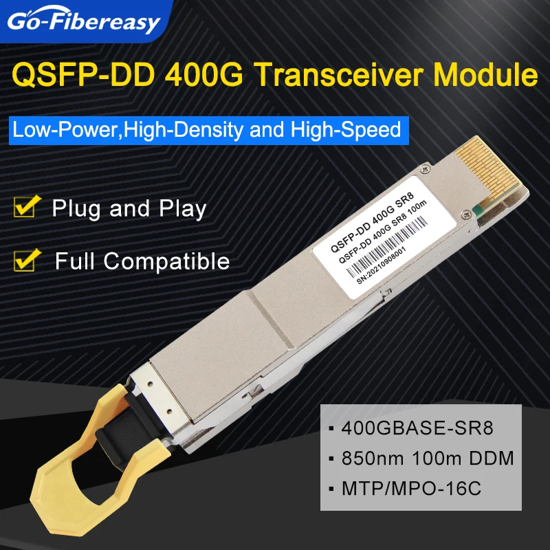 

QSFP-DD 400G-SR8 Transceiver Module 400GBASE-SR8 850nm 100m MTP/MPO-16 QSFP Fiber Optical Transceiver Compatible Cisco/Juniper