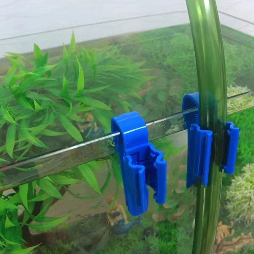 Aquarium Hose Holder 5pc Fish Tank Clamp Mounting Clip For Water Pipe Dia 8mm-16mm Plastic Clip Adjustable