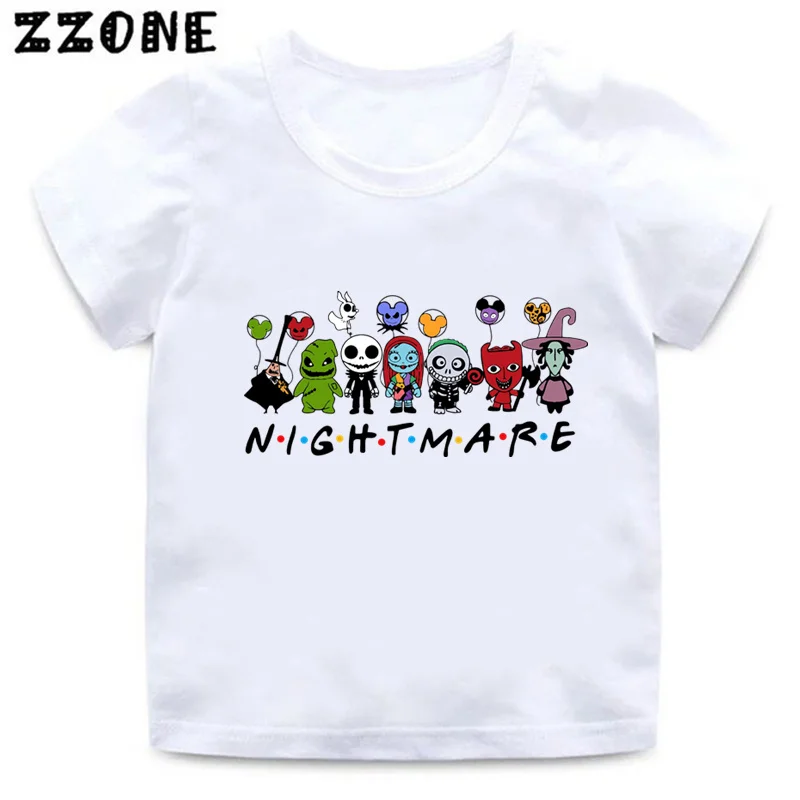 The Nightmare Before Christmas Jack Skellington Halloween Print Kids T-Shirts Funny Girls Clothes Boys T shirt Baby Tops,ooo5901 5