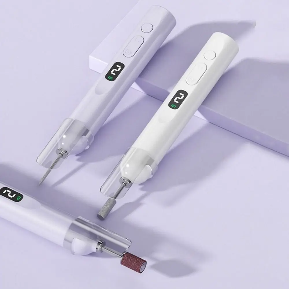 휴대용 전동 네일 폴리셔 LCD 디스플레이 충전식 무선 네일 드라이어 빠른 경화 바텀 네일 램프 네일 샌딩 파일