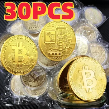 Great Bitcoin Coin Collectible Art Collection Gift Physical Commemorative Crypto Coin Metal Antiqueimitation with Protective cas 1