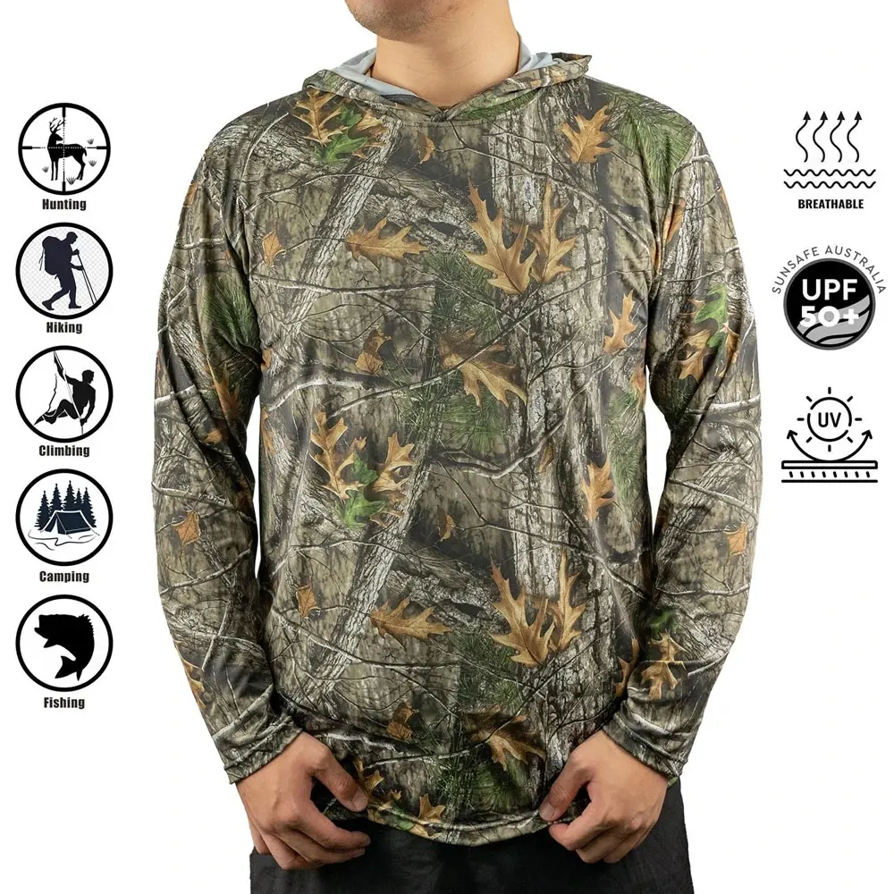 Pelagic Fishing Shirt Hooded Long Sleeve Uv Protection Man Outdoor Camouflage Moisture Wicking Jersey Pelagic Fishing Apparel