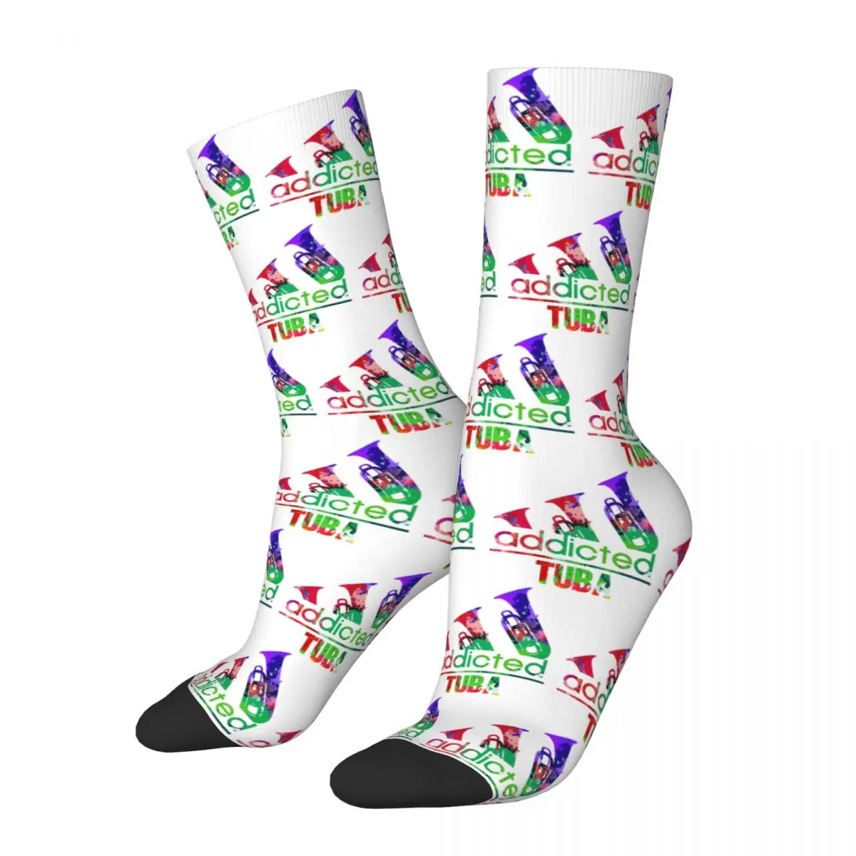 

Tuba Addicted Watercolor Socks Harajuku Super Soft Stockings All Season Long Socks Accessories for Unisex Birthday Present