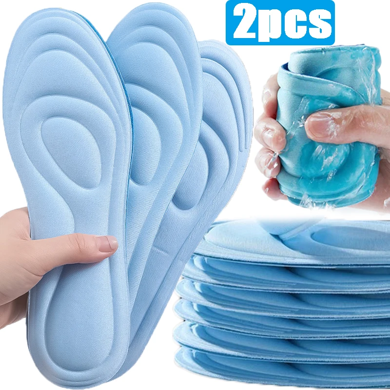 

5D Massage Sports Insoles Sole High Elastic Shock Absorption Shoe Pad Men Women Insole Sneakers Soft Cotton Corrective Shoe Pads
