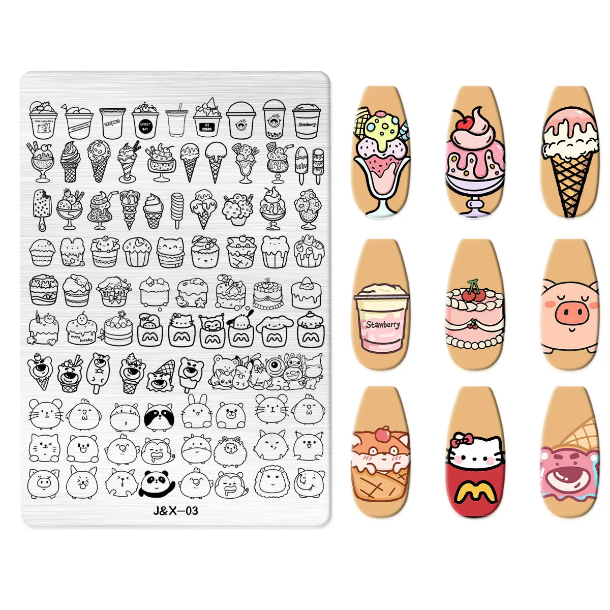 Cartoon Animal Nail Stamping Plate Cute Christmas Halloween Character Snowman Leaf Nail Printing Stencil Templates Manicure Tool 2