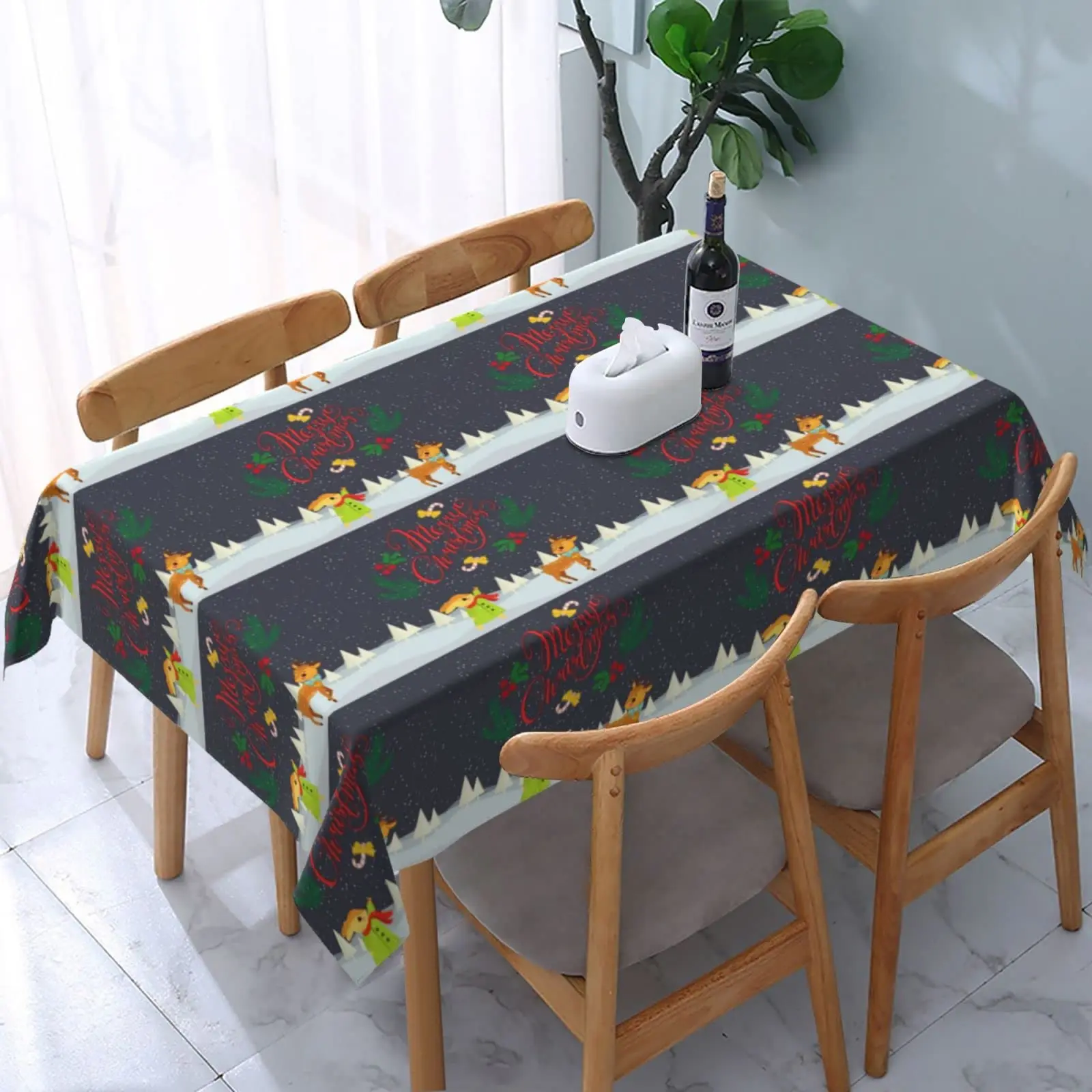 

Rectangular table waterproof table cloth Picnic table cloth 54 x 72 inch washable camping table cloth polyester