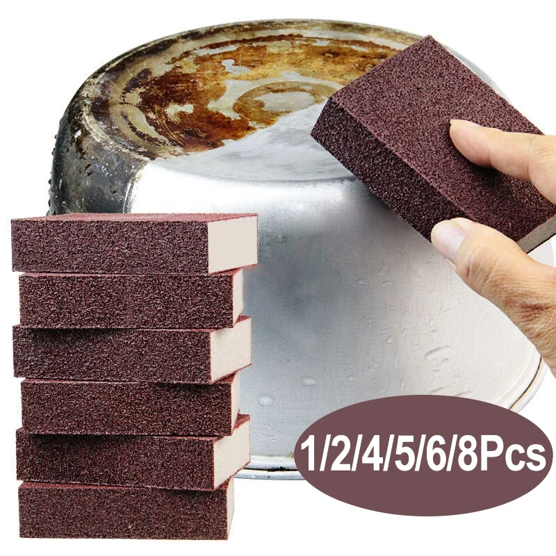 

1/2/4/5/6/8Pcs Magic Sponge Eraser Carborundum Removing Rust Cleaning Brush Descaling Clean Rub for Cooktop Pot Kitchen Sponge