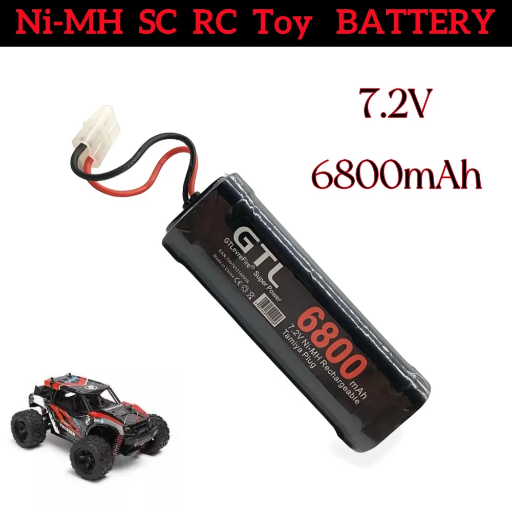Batteria 7.2 V 6800Mah Ni-Mh Sc E Caricabatterie 7.2 V Per Rc Toys Tank Car Airplane Helicopter Con Connettori Tamiya Batteria 7.2 V