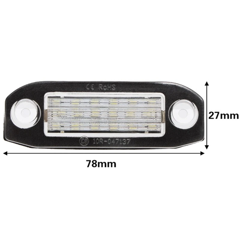 A82M-2PCS 자동차 LED 번호판 조명 볼보 S80 XC90 S40 XC60 S60 C70 V50 XC70 V70 화이트 용 슈퍼 브라이트 캔버스