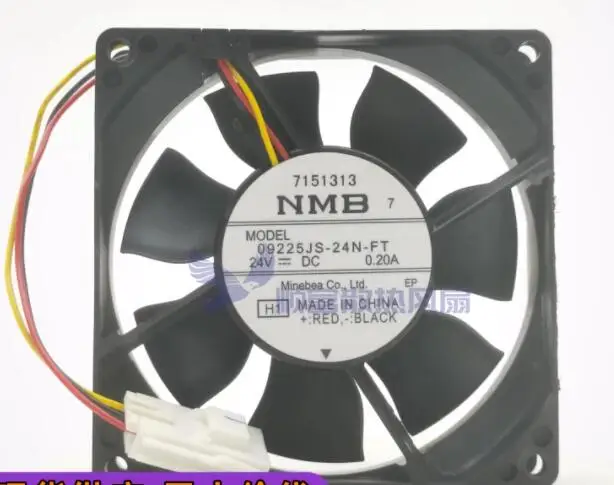 

NMB 09225JS-24N-FT DC 24V 0.20A 90x90x25mm 3-Wire Server Cooling Fan