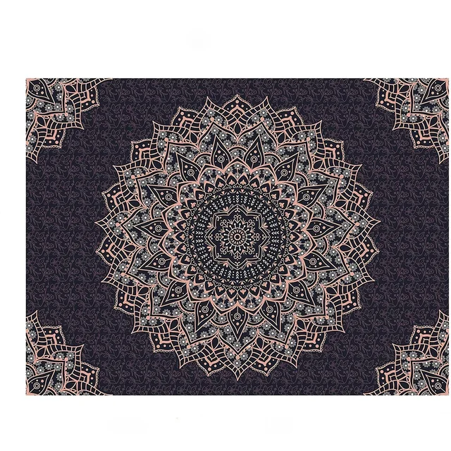 Superbe tapisserie de Mandala noir, décoration murale esthétique, améliore n'importe quelle pièce, spécial Eid Mubarak, décoration artistique pour la maison 6