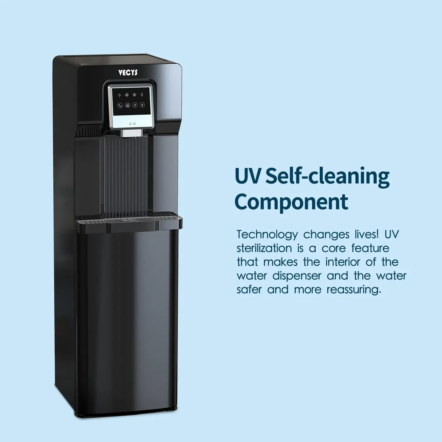 2 in 1 Water Cooler, Cold Water Supply with 18LBS Daily Ice Making, Bottom Loading Compatible with 3 or 5 Gallon Bottles, Ideal 4