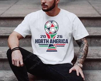 Maglietta America Messico Canada 2026, T-shirt Torneo Mondiale di Calcio Nord America 2026, T-shirt Estiva per Uomo e Donna