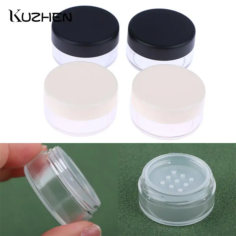 

Portable Plastic Box Handheld Empty Pot With Sieve Cosmetic Travel Makeup Jar Sifter Container Refillable 2g Powder Empty Box