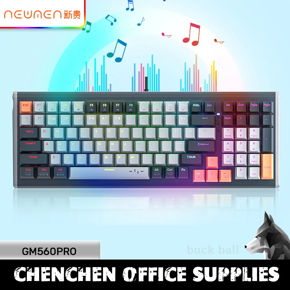 

Newmen GM560pro Magnetic Switch Mechanical Keyboard 100Keys Hot Swap Gaming Wired Keyboards Keycaps Custom Gastek Gamer Keyboard