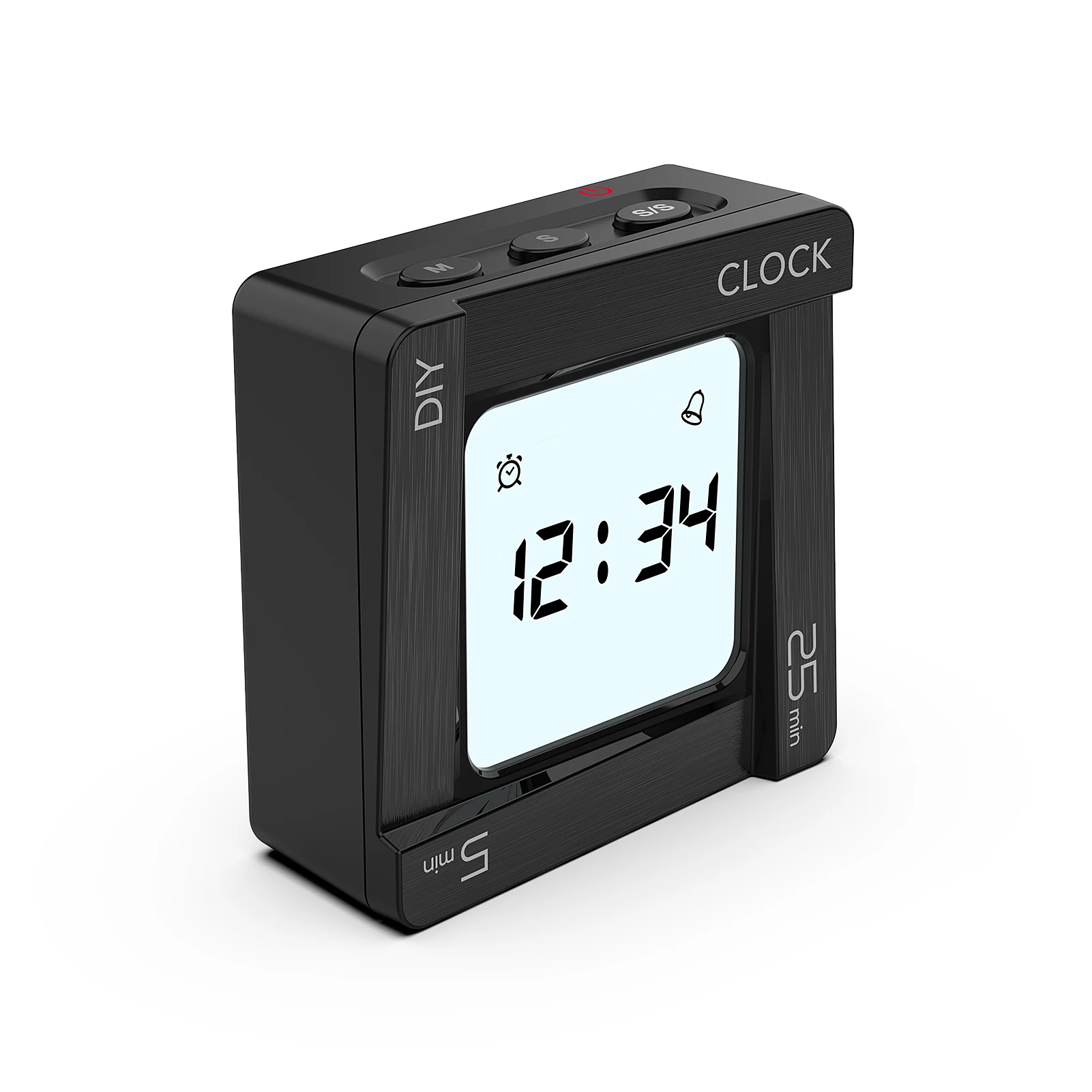 

DIY Time Management Pomodoro Timer Creative Square Alarm Clock Vibration Flashing Backlight Timer Reminder for Students