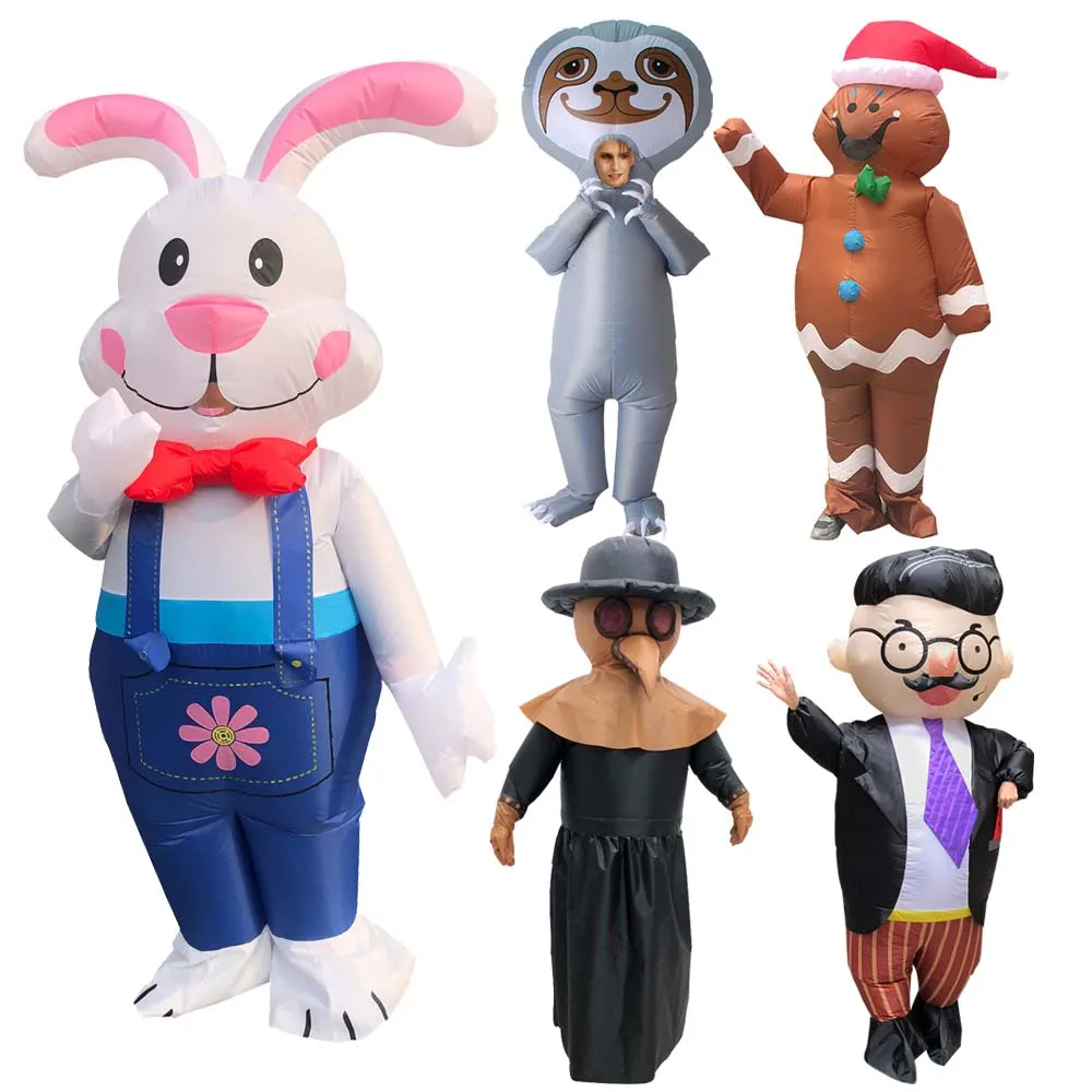 

New Dinosaur Inflatable Shark Costume Mascot White Rabbit Octopus Party Cosplay Costumes Suit For Adult Kids