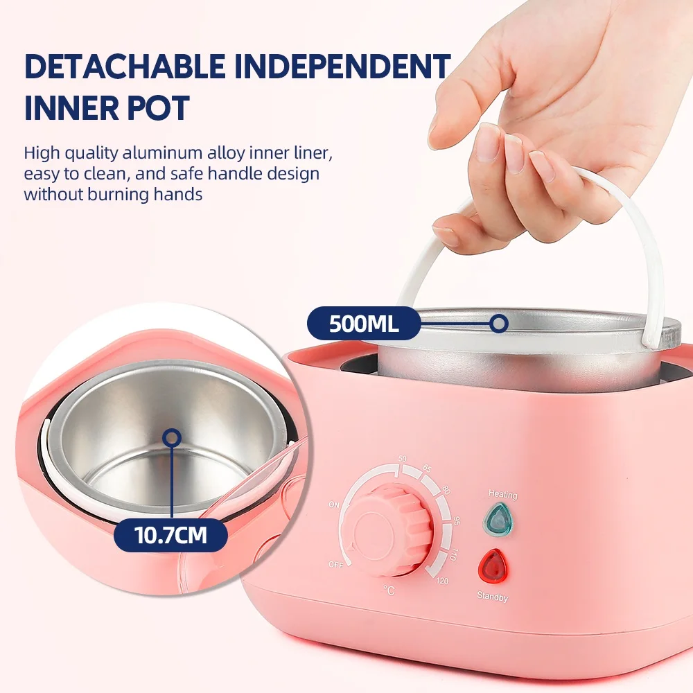 500ML Wax Heater Machine Depilatory Wax Warmer Waxing Kit Hair Removal Wax Melter Wax Melting Pot Wax Beans Wax Dipping Pot