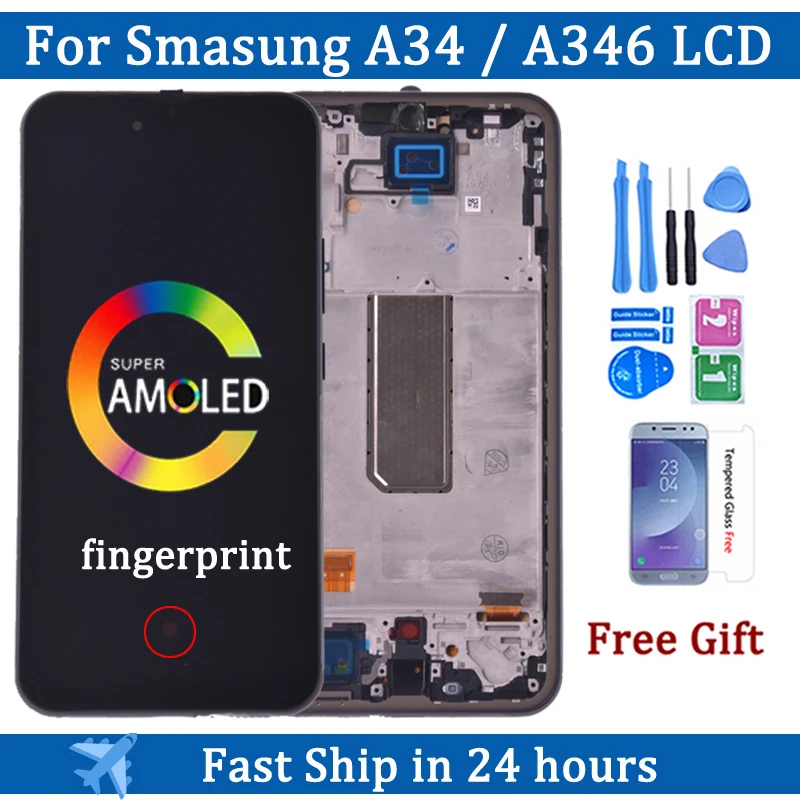 

6.6" Super AMOLED For Samsung A34 A346 LCD Display Touch Screen Digitizer For samsung A34 5G LCD A346B A346U A346E Screen