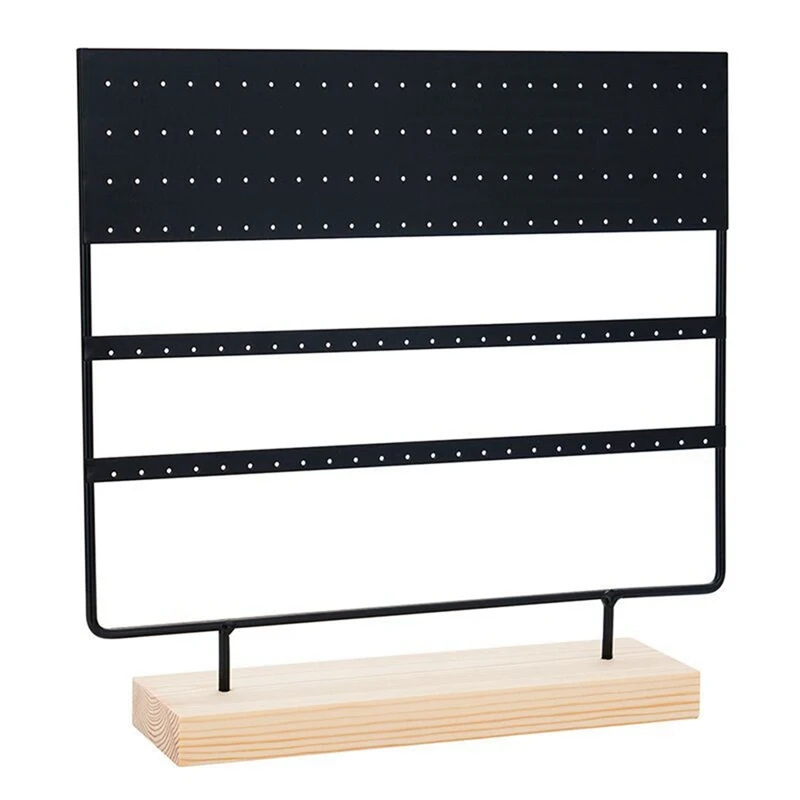 

1 PCS Earring Holder Earring Organizer Stand 6-Layer 144 Holes Earring Display Stand With Wooden Tray For Hanging Earrings