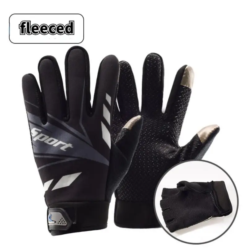 

Winter Cycling Glove Full Finger Warm Thick Outdoor Sports Fishing Skiing Gloves Touch Screen Anti-slip Mittens Men