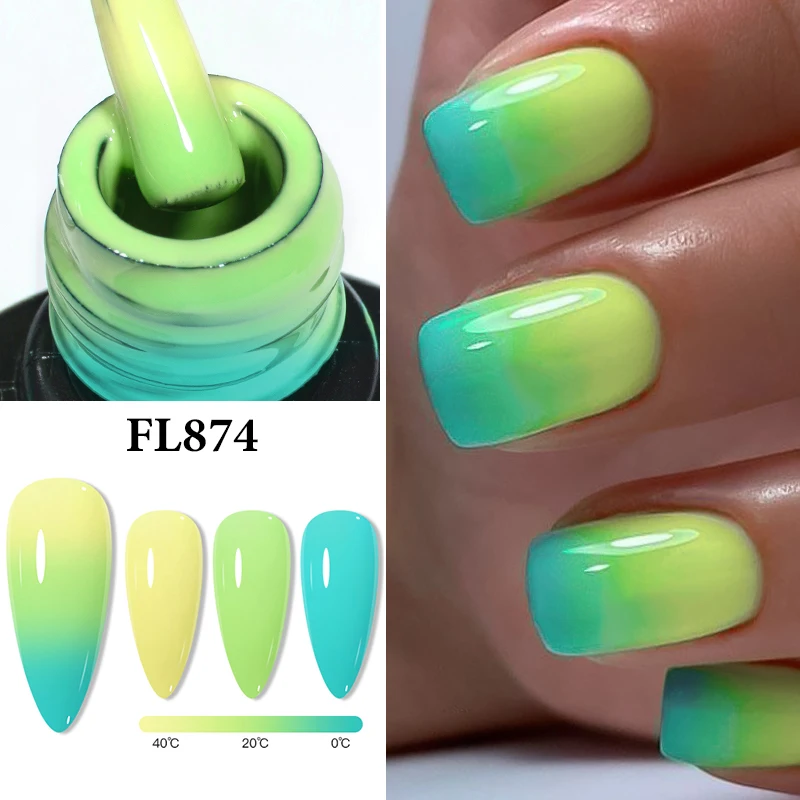 FOUR LILY 10 ml Thermo-Nagellack, 3 Farben wechselnd, semi-permanent, Soak Off UV/LED Nail Art Gel-Lack für Maniküre-Design – Detail 11