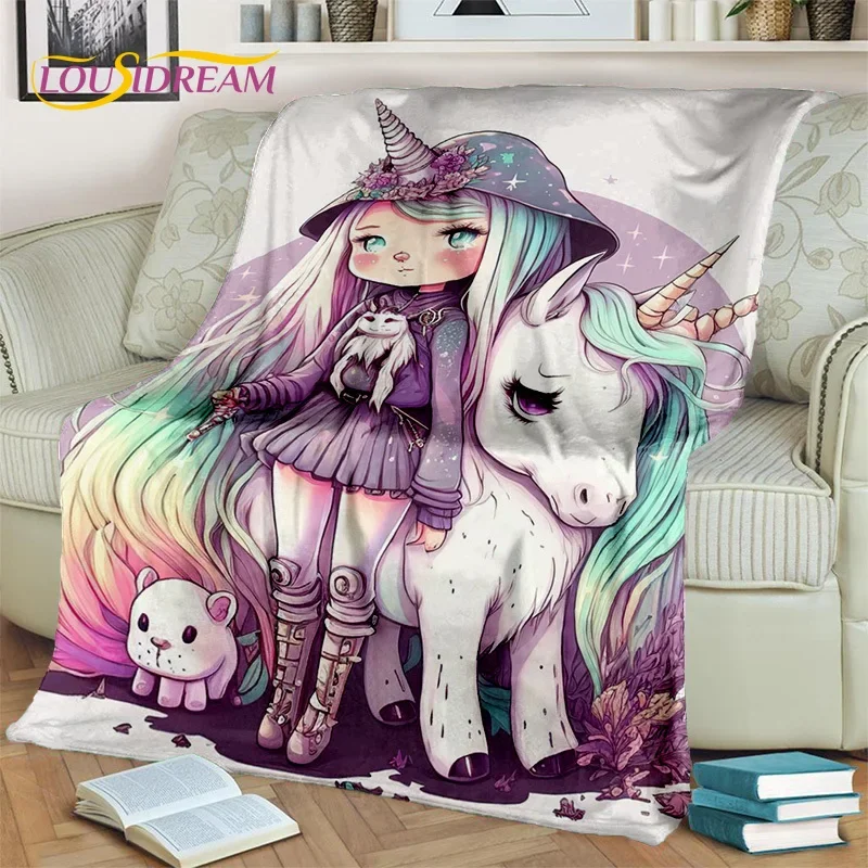 3D Cartoon Cute Unicorn Girl Birthday Gift Blanket,Soft Throw Blanket for Home Bedroom Bed Sofa Picnic Travel Cover Blanket Kids 3